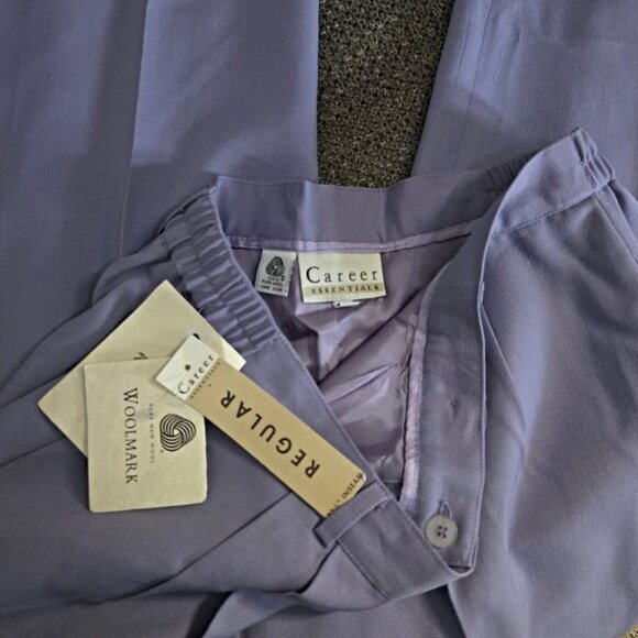 NWT Career Essentials sz 14 high waist wool lavender pants - Picture 3 of 3